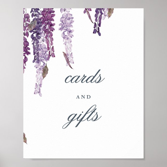 Poster Wisteria rêves table cadeau mariage signe (Devant)