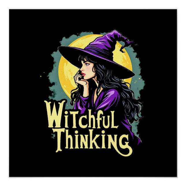 Poster Witchfull Thinking Halloween Witch Thinking design (Devant)