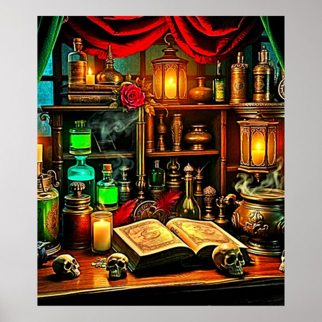 Poster Witch's Altar Mystical Night Brew Design (Devant)