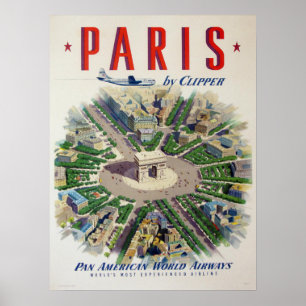 Poster with Airline Advertising Print