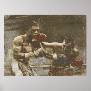 Poster with Boxing Scene from the Ringside