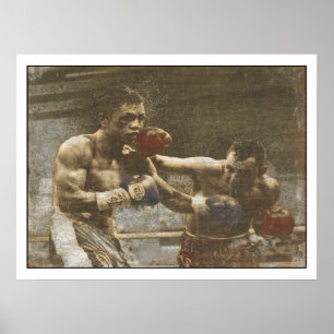 Poster with Boxing Scene from the Ringside