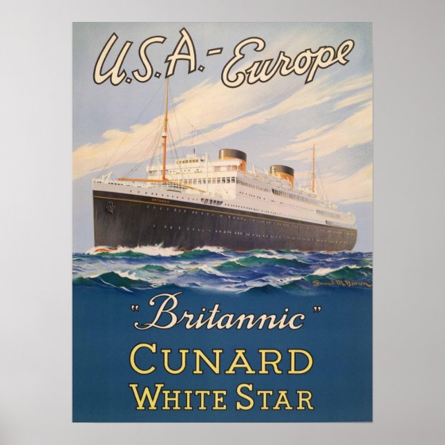 Poster with Cruise Ship Advertising Poster (Front)