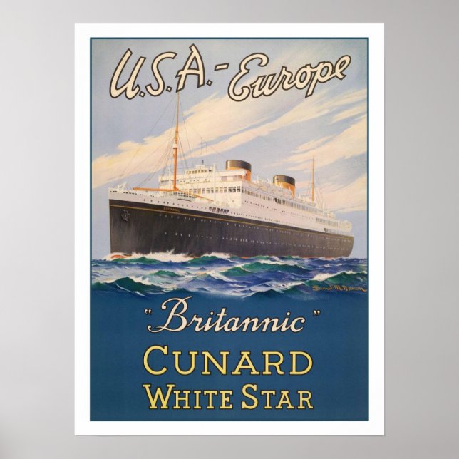 Poster with Cruise Ship Advertising Poster (Front)