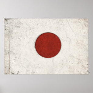 Poster with Dirty Vintage Flag from Japan