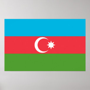 Poster with Flag of Azerbaijan