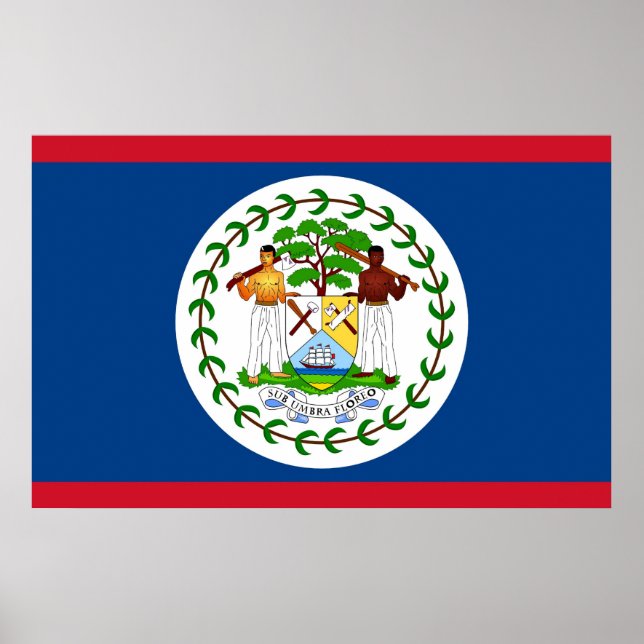 Poster with Flag of Belize (Front)