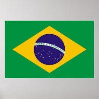 Poster with Flag of Brazil