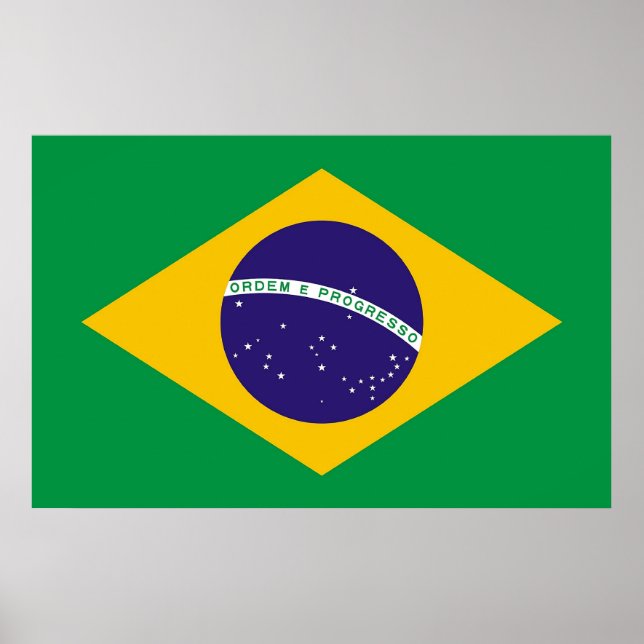 Poster with Flag of Brazil (Front)