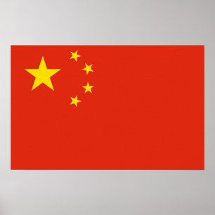 Poster with Flag of China