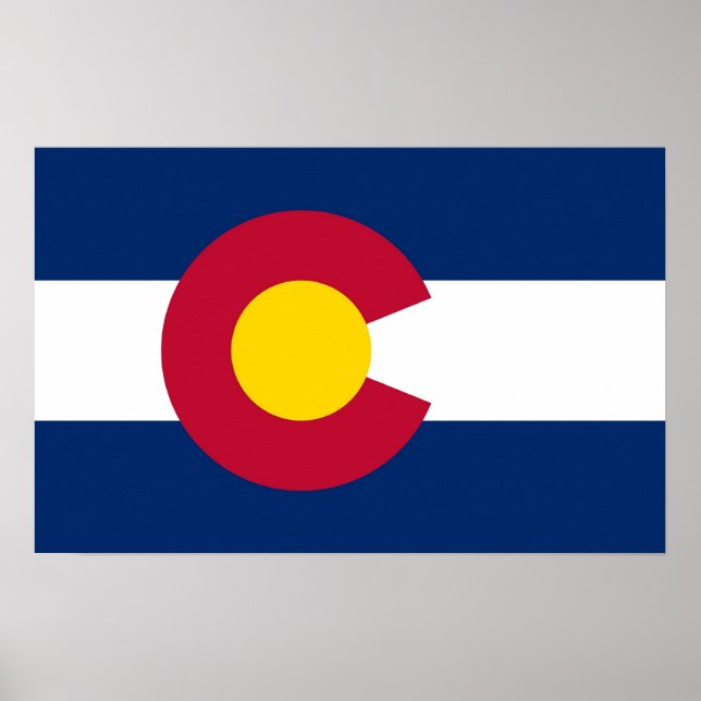 Poster with Flag of Colorado, U.S.A. (Front)