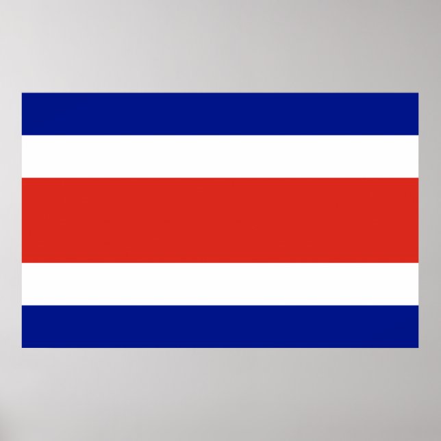 Poster with Flag of Costa Rica (Front)