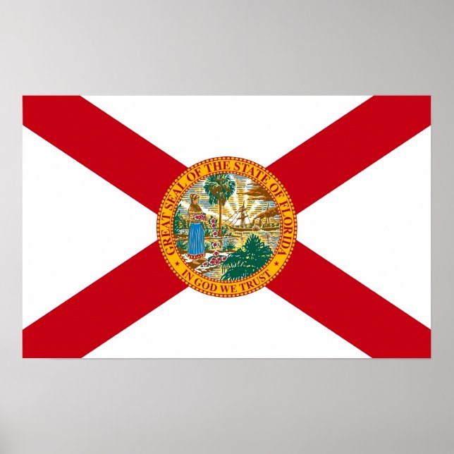 Poster with Flag of Florida, U.S.A. (Front)