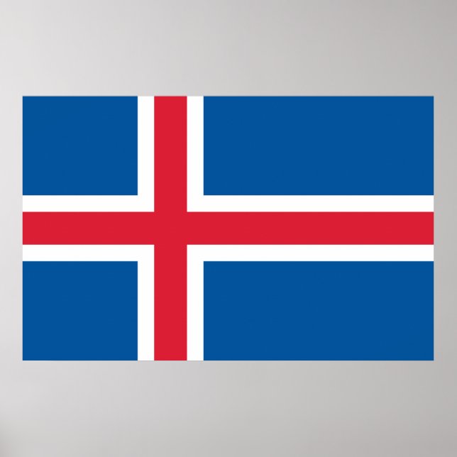 Poster with Flag of Iceland (Front)