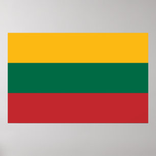 Poster with Flag of Lithuania