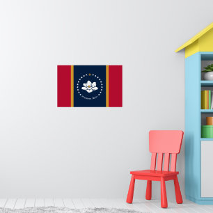 Poster with Flag of Mississippi State, USA
