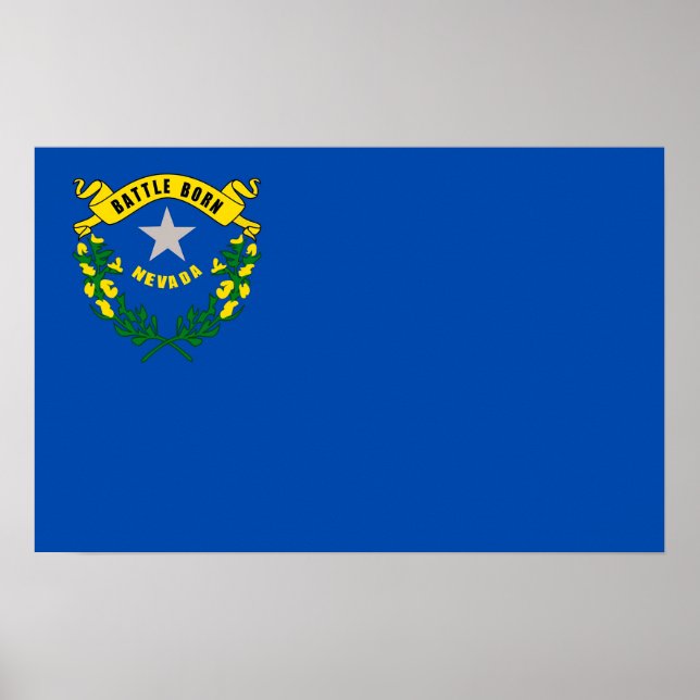 Poster with Flag of Nevada, U.S.A. (Front)