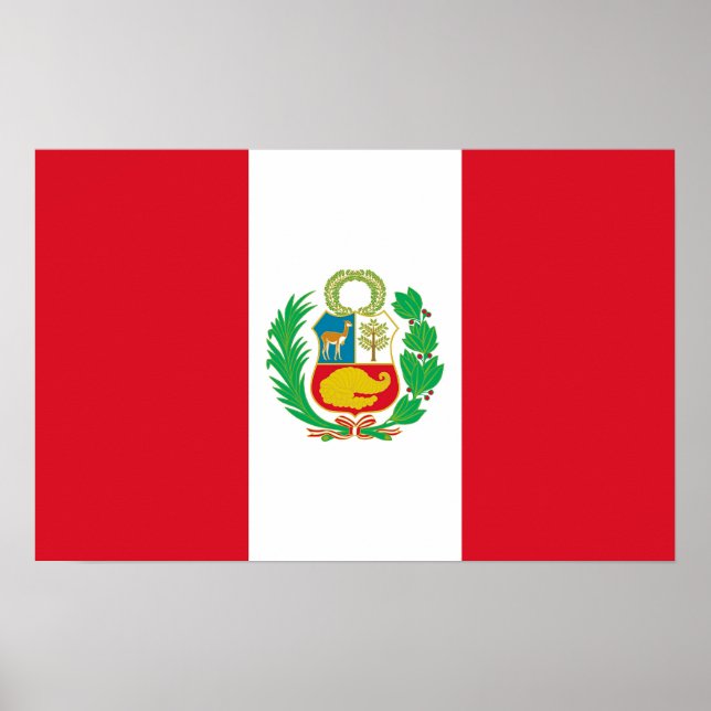 Poster with Flag of Peru (Front)