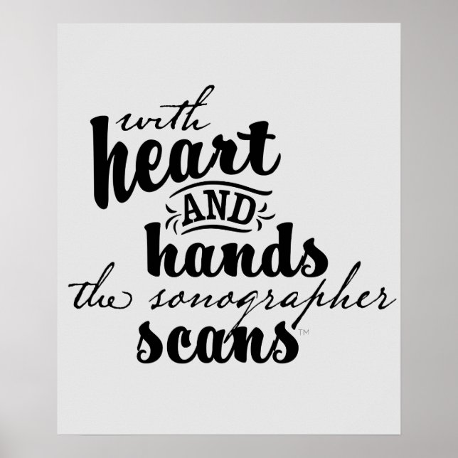 Poster With Heart and Hands the Sonographer Scans (Devant)
