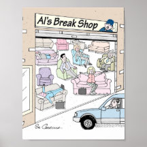 Poster With Mechanic Cartoon BY Sal Caradonna