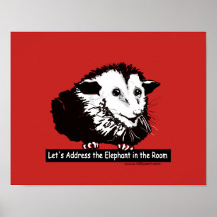 Poster with message and possum