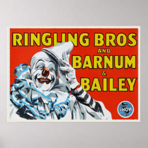 Poster with Vintage Circus Clown Print