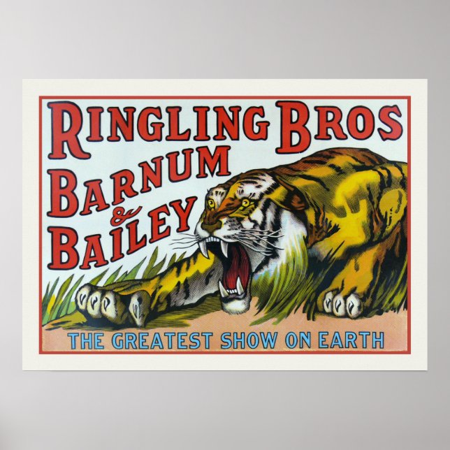 Poster with Vintage Circus Tiger Print (Front)