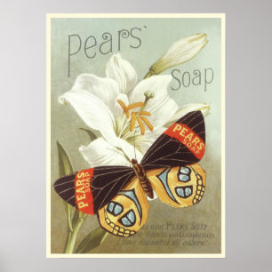 Poster with Vintage Pears Soap Print