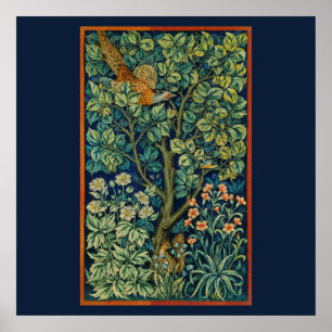 POSTER WITH WILLIAM MORRIS "PHEASANT" DESIGN