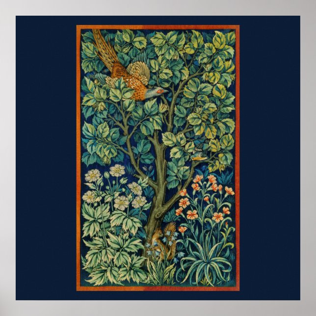 POSTER WITH WILLIAM MORRIS "PHEASANT" DESIGN (Front)