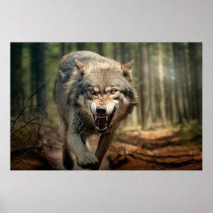 Poster Wolf Animal Nature sauvage majestueuse