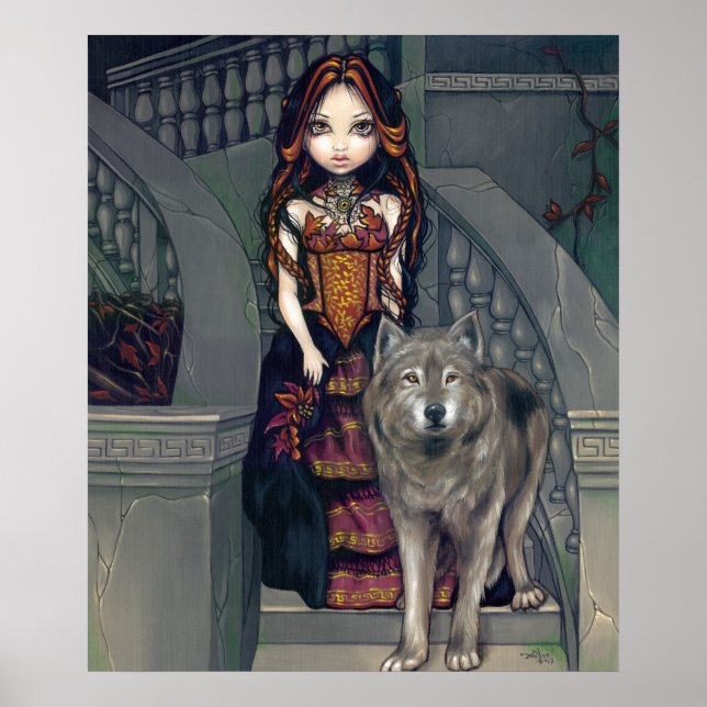 Poster Wolf Countess ART IMPRIMER loups gothique vampire (Devant)