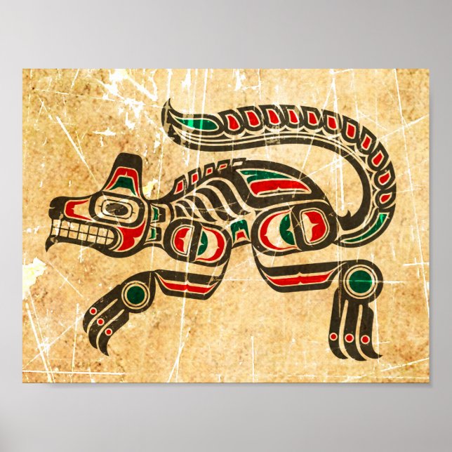 Poster Wolf de l'esprit haïda griffé et porté (Devant)