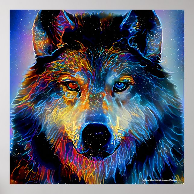 Poster Wolf de l'esprit mystique (Devant)
