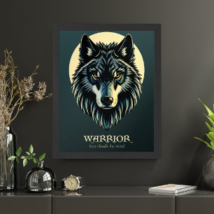 Poster Wolf face fenrir guerrier tribal sans crainte Post