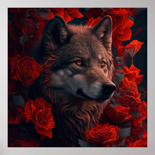 Poster Wolf Fleur (Front)