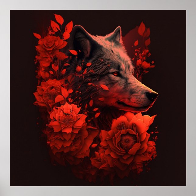 Poster Wolf Fleur (Front)
