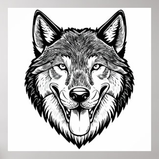 Poster Wolf head from the front