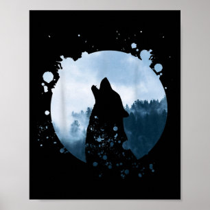 Poster Wolf Hommes Silhouette Animal Motif De l'environne
