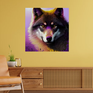Poster Wolf in Purple 