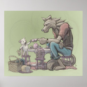Poster Wolf & Lamb Tea Party