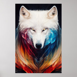 Poster Wolf Loup Blanc Animal Discovery Aventure Nature