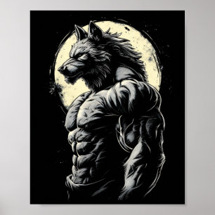 Poster Wolf Muscles musculaires Bodybuilding Werewolf