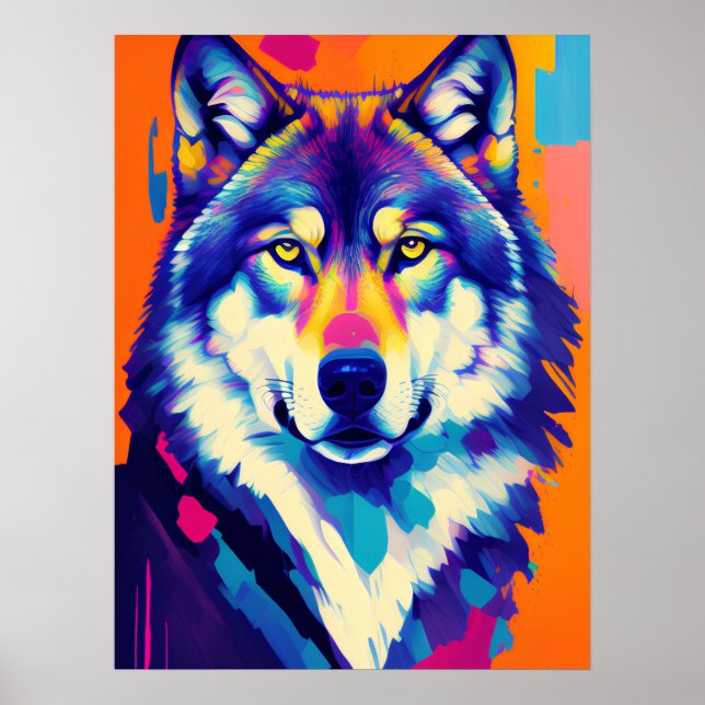 Poster Wolf Picture Wall Art, magnifique Wolf Wild (Devant)