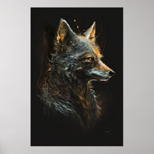 Poster Wolf Portrait Animal Nature Faune Art Peinture