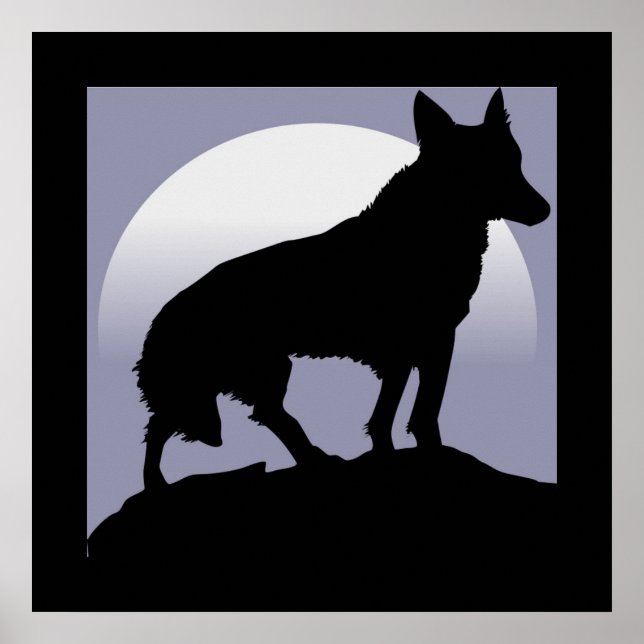 POSTER WOLF SILHOUETTE (Devant)