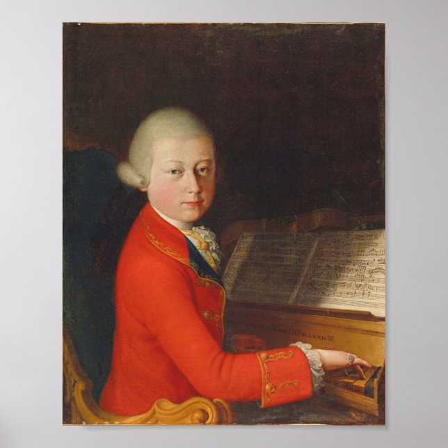 Poster Wolfgang Amadeus Mozart Portrait Young (Devant)