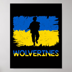 Poster Wolverines soutiennent l'Ukraine Soutenez l'Ukrain