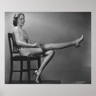 Poster Woman Sitting on Chaise