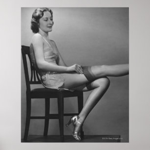 Poster Woman Sitting on Chaise